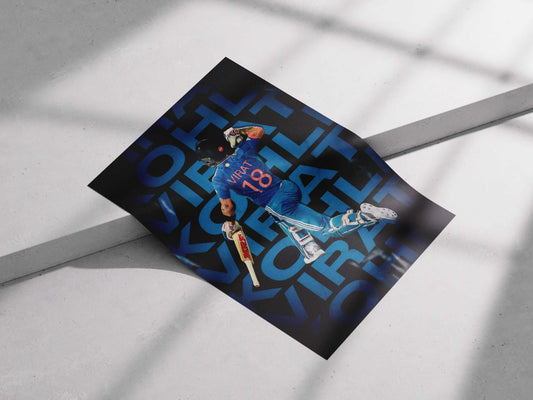 Virat Kohli Poster – Iconic India Jersey Celebration | Cricket Fan Wall Art