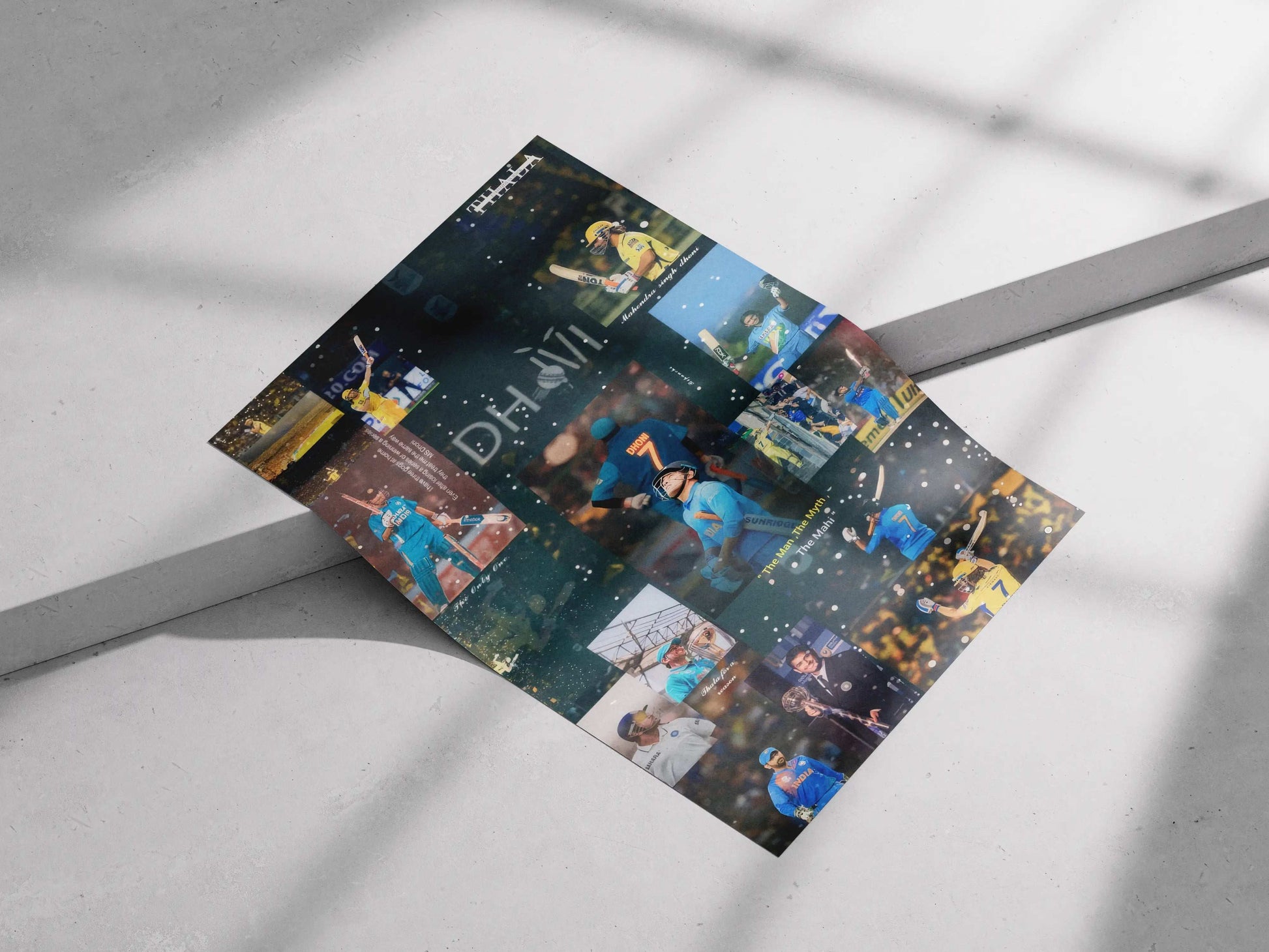 MS Dhoni Poster – Iconic Career Tribute Collage | Thala CSK & India Cricket Wall Art