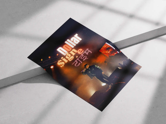 Dollar $ign One Time Poster – Desi Hip-Hop Concert Art | Rapper Stage Vibe Aesthetic Wall Print
