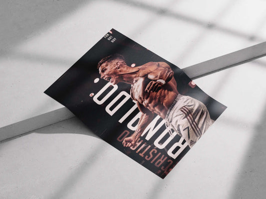 Cristiano Ronaldo Shirtless Celebration Poster – Beast Mode Goal Pose Wall Art