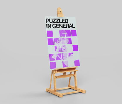 "Puzzled In General" Abstract Pixel Art Poster - Psychological Confusion & Fragmented Identity Print