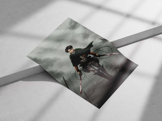 Eren Yeager from Attack on Titan Main Subject: Eren Yeager from Attack on Titan Matte poster print — Anime wall art India |
