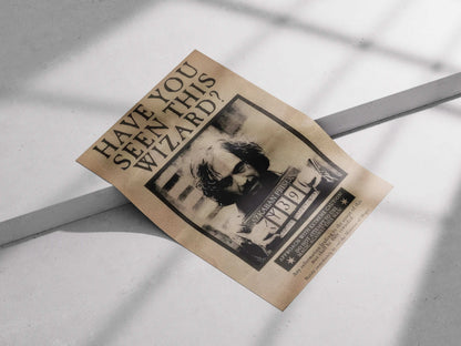 Sirius Black "Have You Seen This Wizard?" Azkaban Wanted Poster - Harry Potter Ministry of Magic Print
