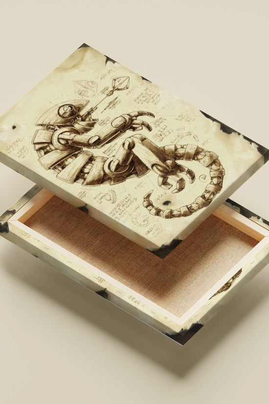 Mechanical Seahorse - Vintage Blueprint Poster