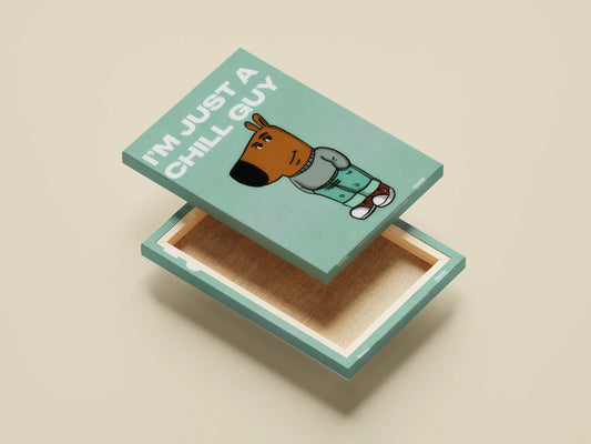 Chill Cartoon Poster | Cute Minimalist Animal Art Print for Room Decor