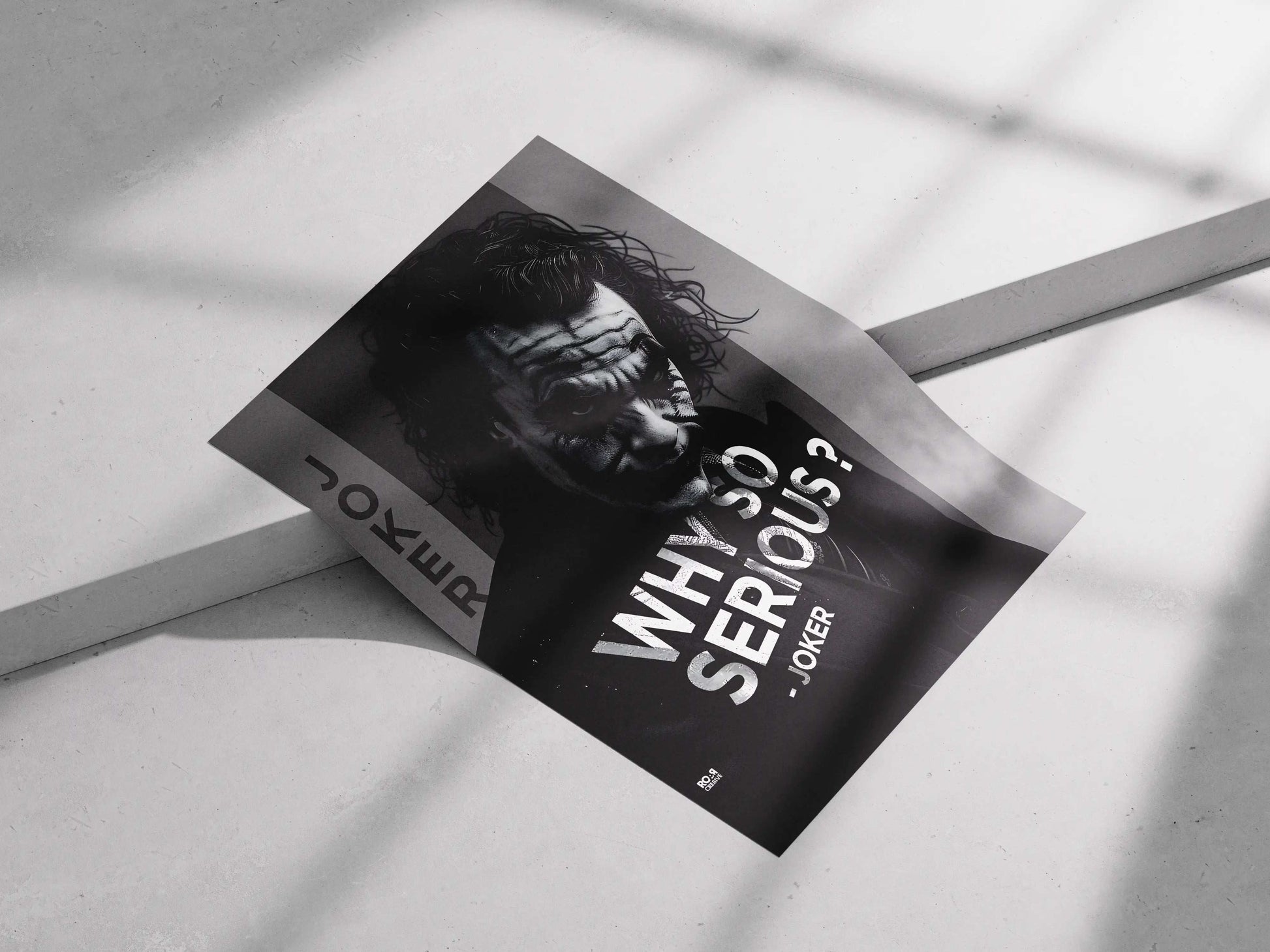 Joker "Why So Serious?" Heath Ledger Black & White Movie Poster - Dark Knight Villain Art Print