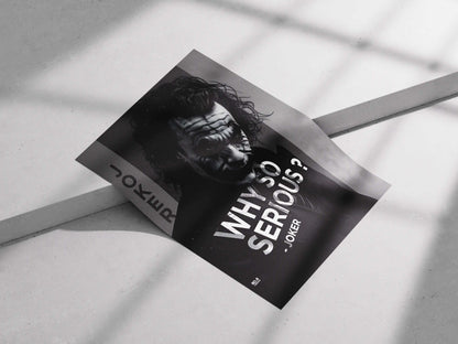 Joker "Why So Serious?" Heath Ledger Black & White Movie Poster - Dark Knight Villain Art Print