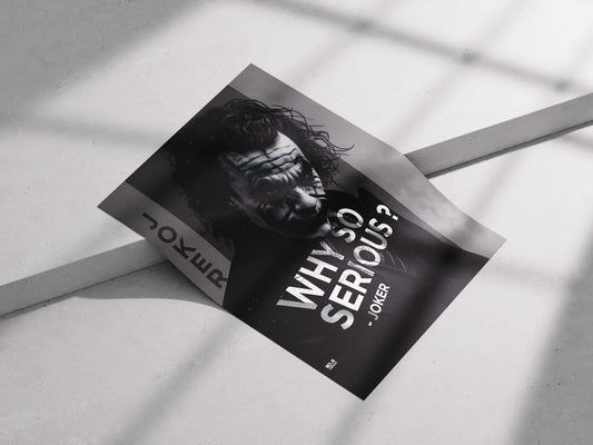 Joker "Why So Serious?" Heath Ledger Black & White Movie Poster - Dark Knight Villain Art Print