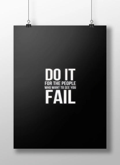 Do It for the Haters Motivational Poster | Bold Minimalist Typography Wall Art