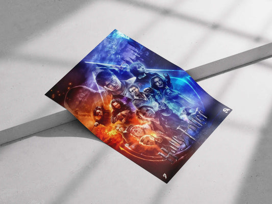 Harry Potter and the Deathly Hallows Epic Movie Poster - Battle of Hogwarts & Character Composite Art Print