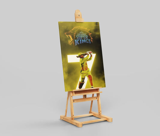 MS Dhoni CSK Poster – Chennai Super Kings Captain Tribute | Yellow Army No.7 Wall Art
