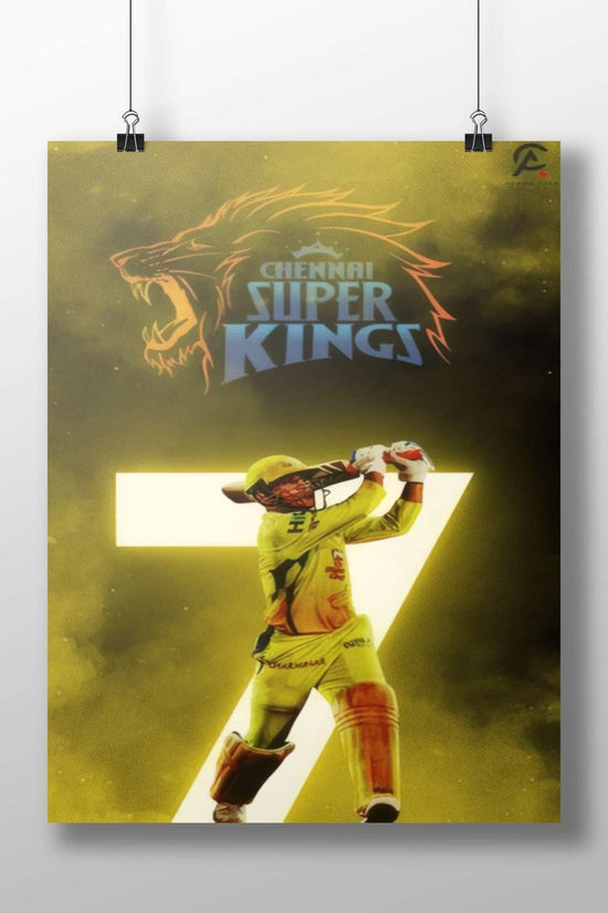 MS Dhoni (identified via OCR text "KING\ | {dh" indicating "Dhoni" and context of Chennai
