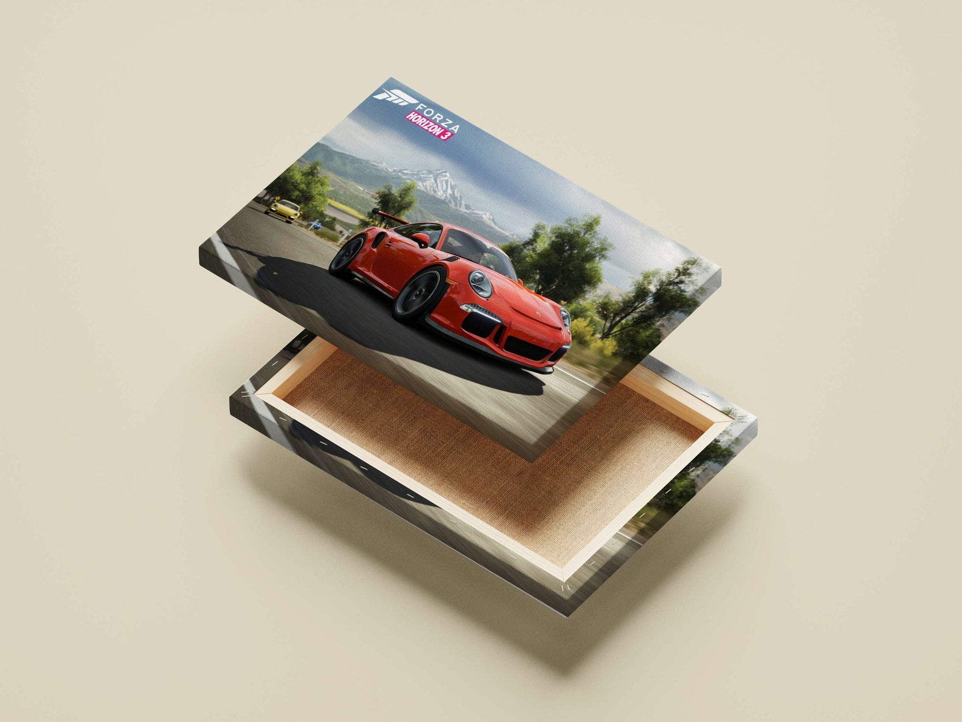 Porsche 911 (red) from Forza Horizon 3 Main Subject: Porsche 911 (red) from Forza Horizon 3 Canvas wall art — Cars wall art