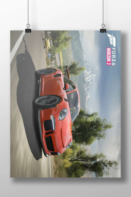 Porsche 911 (red) from Forza Horizon 3 Main Subject: Porsche 911 (red) from Forza Horizon 3 Matte BoizzBoard rigid print —
