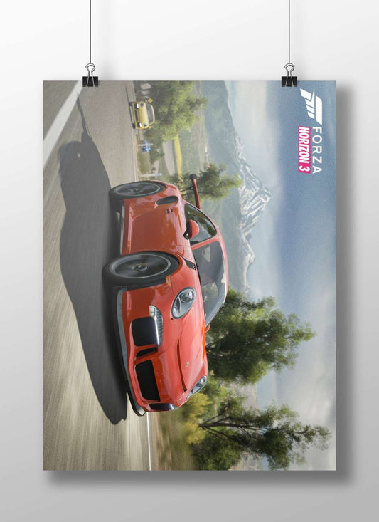 Porsche 911 (red) from Forza Horizon 3 Main Subject: Porsche 911 (red) from Forza Horizon 3 Matte BoizzBoard rigid print —