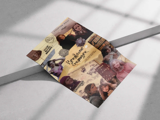 Hermione Granger Collage Art Poster - "Brightest Witch" Harry Potter Fan Scrapbook Print