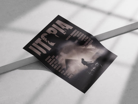 Travis Scott Utopia Poster | Dark Aesthetic Rap Album Wall Art Print