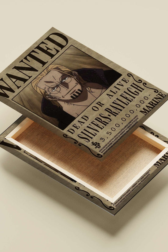 One Piece Vintage-Style Wanted Poster – Silvers Rayleigh Marine Hunter Print
