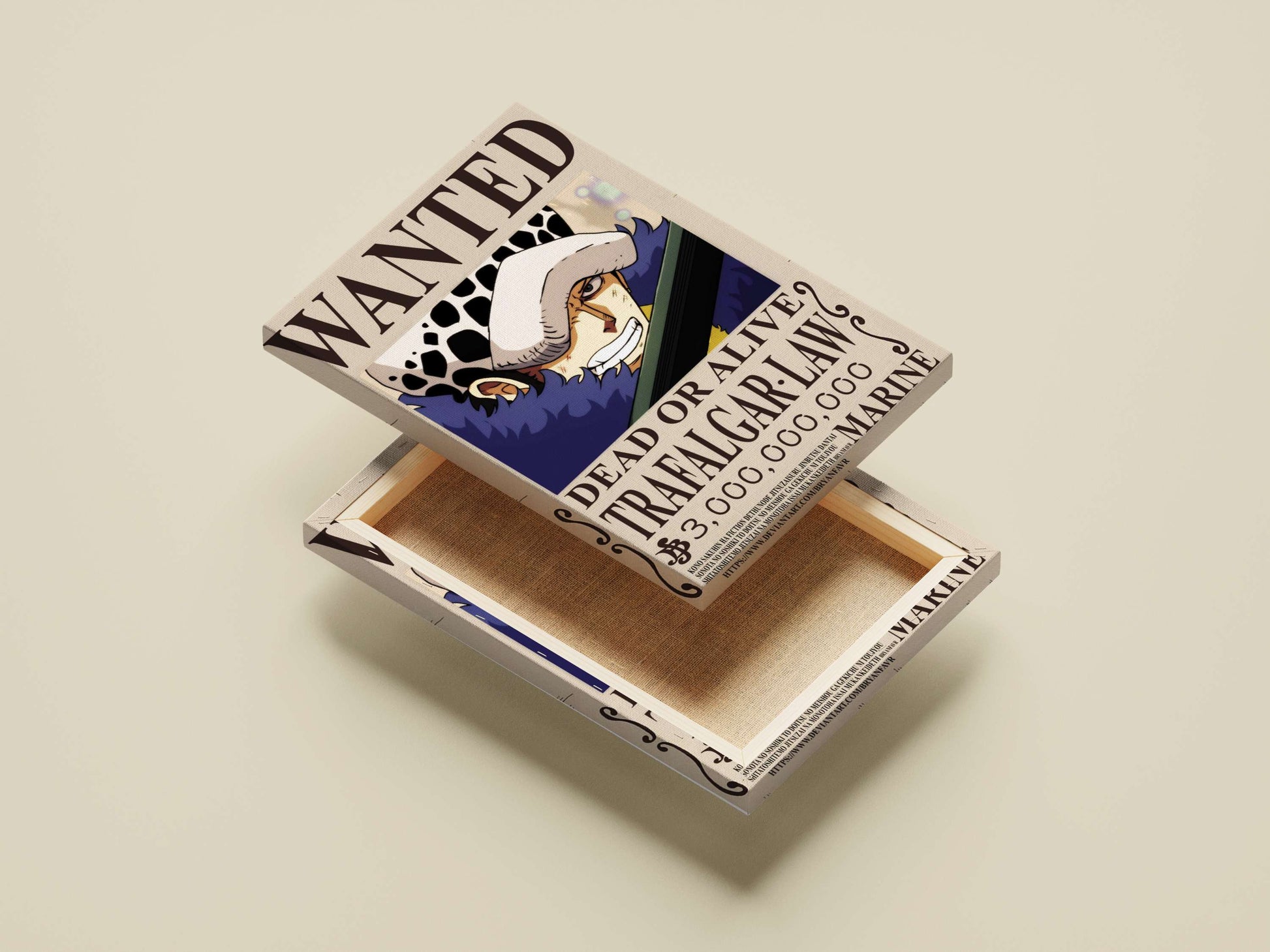 Trafalgar Law Stylized Wanted Poster – Digital Anime Wall Art
