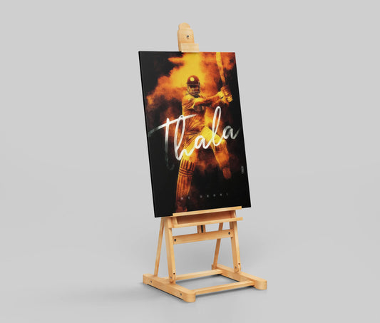 Thala Poster – MS Dhoni Fire Art Tribute | CSK Legend Cricket Wall Print
