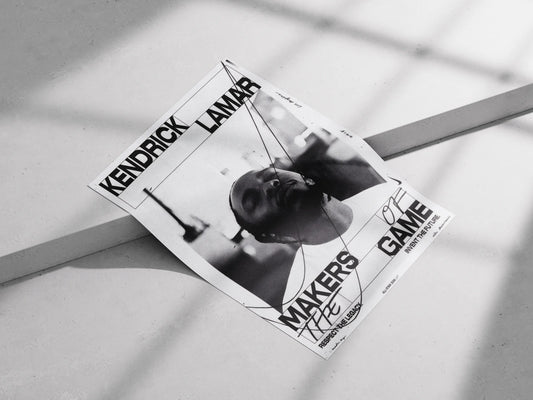 Kendrick Lamar Monochrome Poster | Minimalist Hip-Hop Icon Wall Art