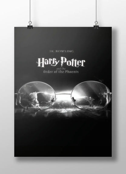 Harry Potter and the Order of the Phoenix Minimalist Movie Poster - Broken Glasses Symbolic Art Print
