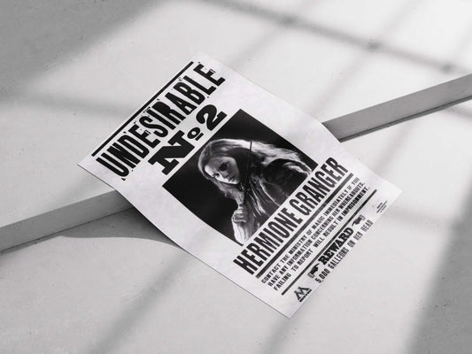Hermione Granger "Undesirable No. 2" Harry Potter Wanted Poster - Ministry of Magic Propaganda Print