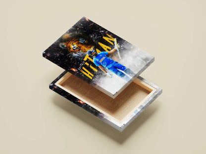 Rohit Sharma Poster – “Captain Hitman” | Indian Cricket Star Wall Art | Tiger Background