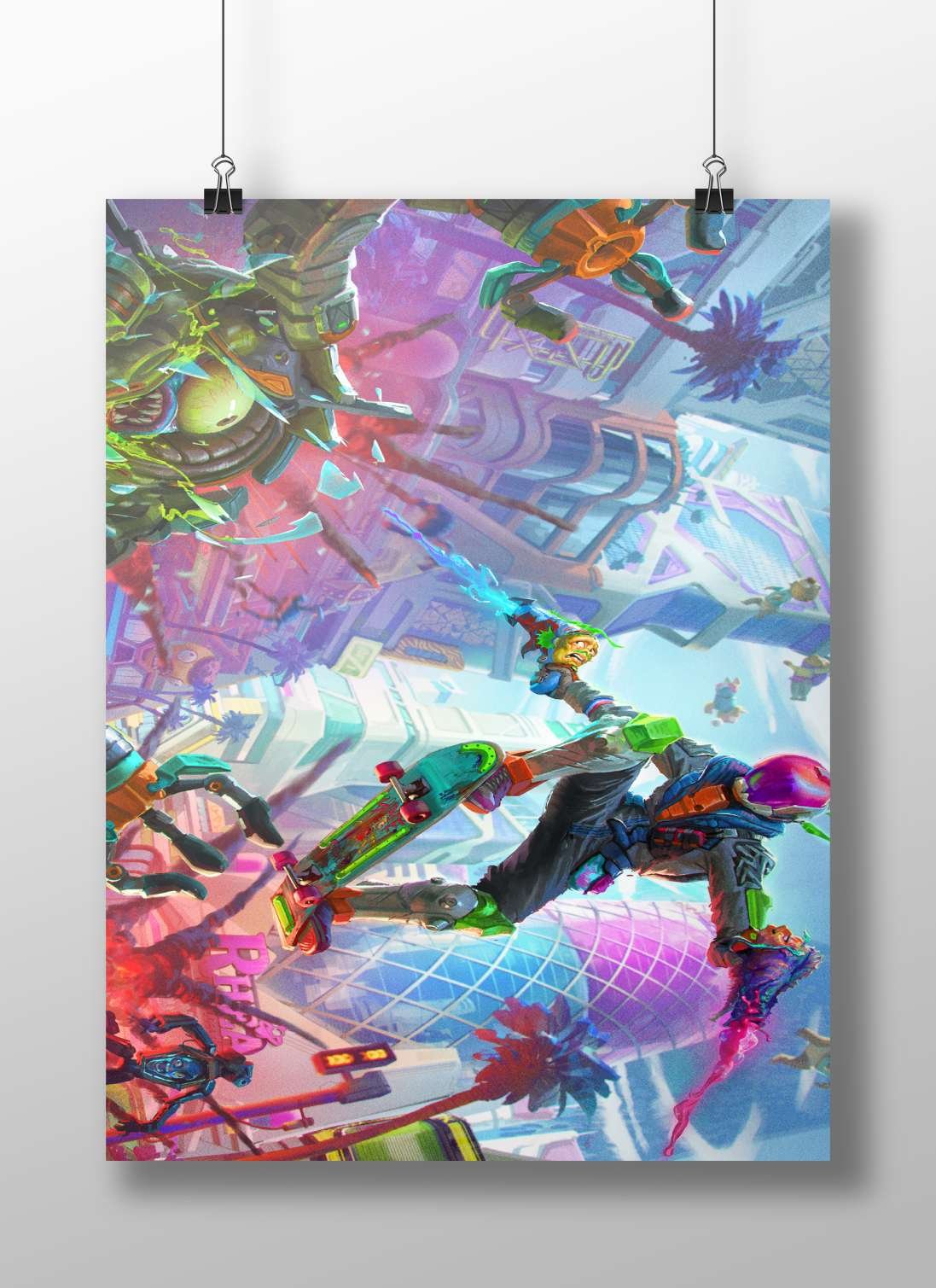 A skateboarder character from the Skate video game franchise. Main Subject: A skateboarder character from the Skate video