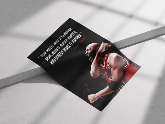 Michael Jordan Motivational Quote Poster | Basketball Legend Wall Art Print