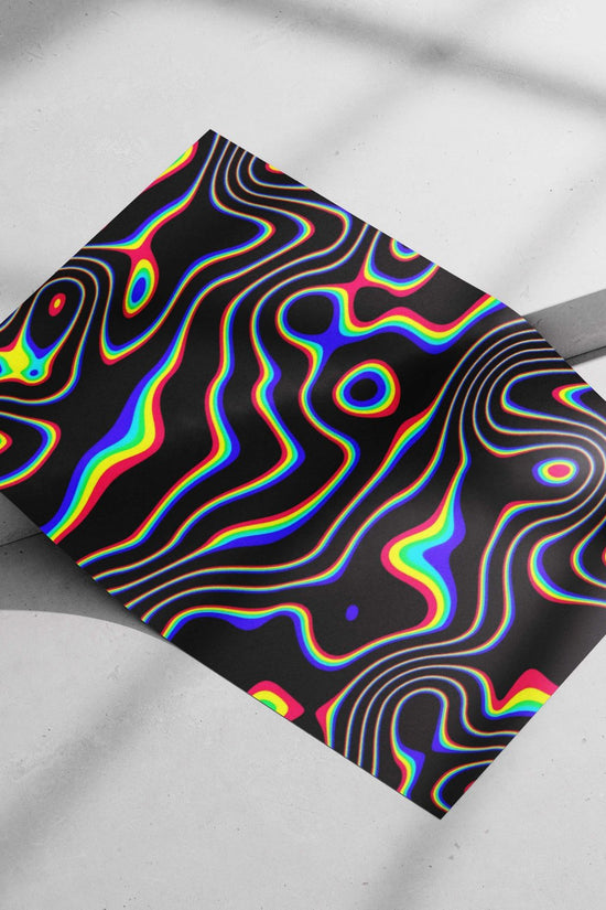 Quantum Flux - Abstract Fluid Wave Art Wall Art