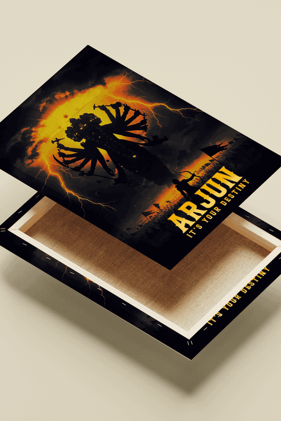 Arjun & Krishna Vishwaroop Poster – Bhagavad Gita Motivational Wall Art