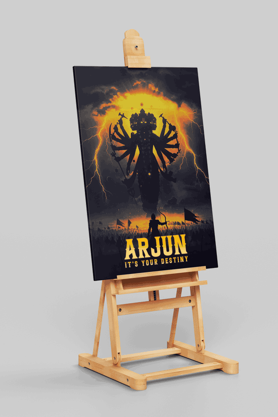 Arjun & Krishna Vishwaroop Poster – Bhagavad Gita Motivational Wall Art