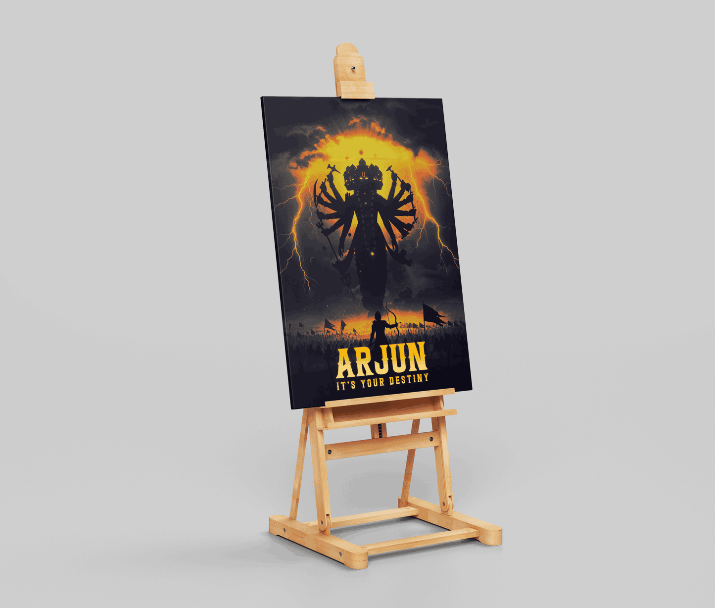 Arjun & Krishna Vishwaroop Poster – Bhagavad Gita Motivational Wall Art