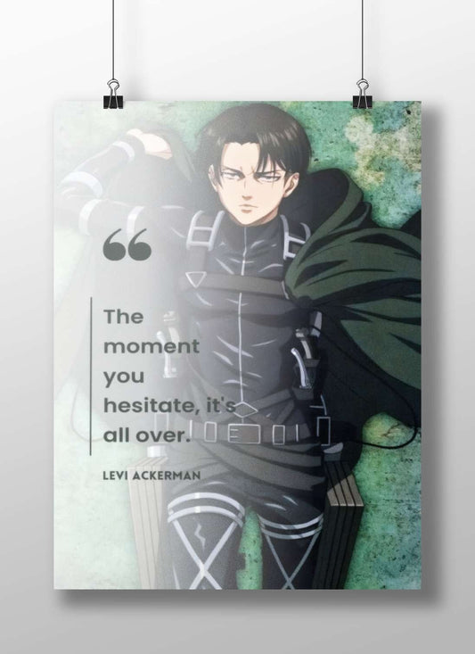 Levi Ackerman from Attack on Titan Levi Ackerman - Heroic Commander Poster