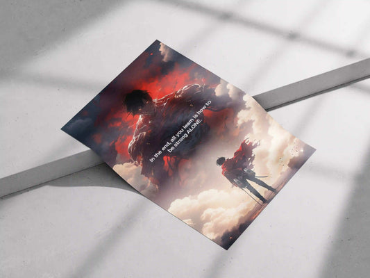 Attack on Titan Eren Yeager "Strong Alone" Quote Poster - Founding Titan & Survey Corps Art Print