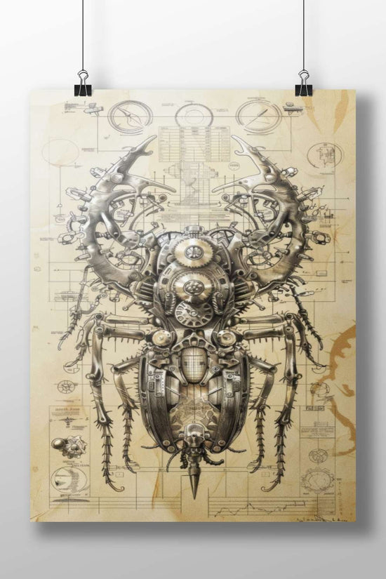 Mechanical Beetle Iron Man - Tech Icon Poster
