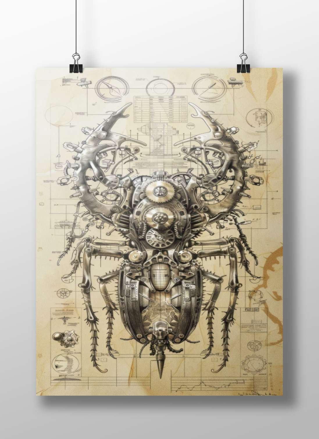 Mechanical Beetle Iron Man - Tech Icon Poster
