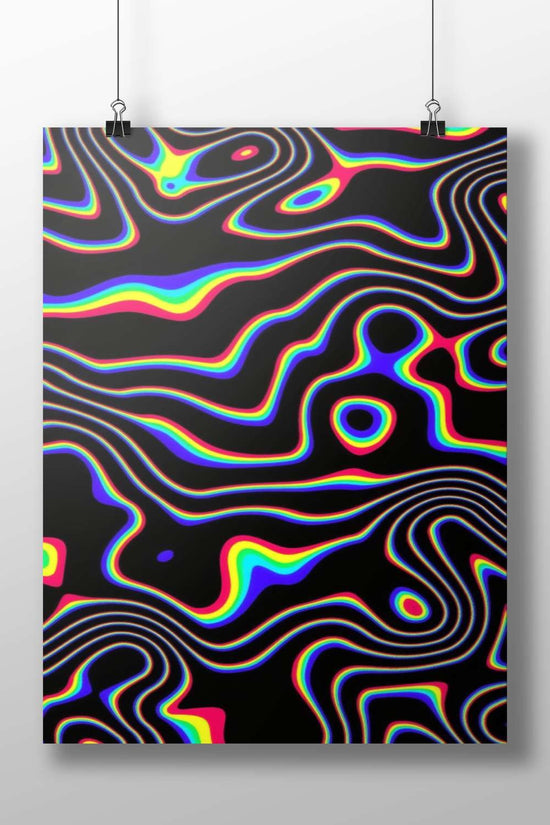 Quantum Flux - Abstract Fluid Wave Art Wall Art