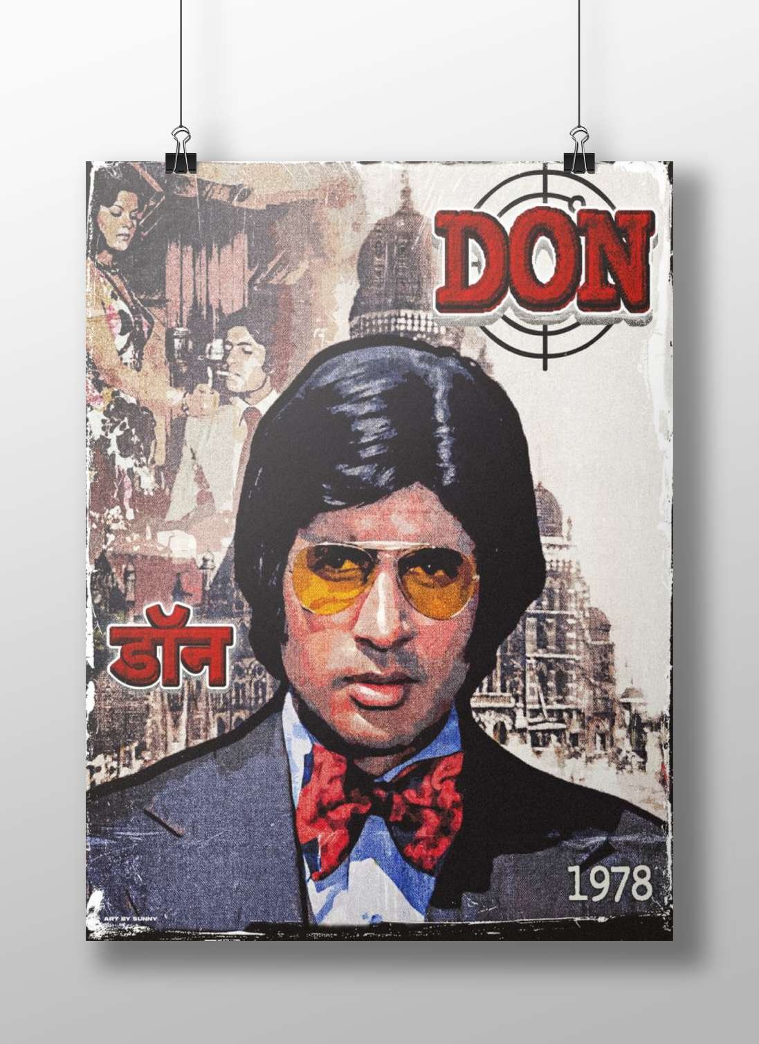 The 1978 Bollywood film "Don" Main Subject: The 1978 Bollywood film "Don" Matte BoizzBoard rigid print — Bollywood wall art