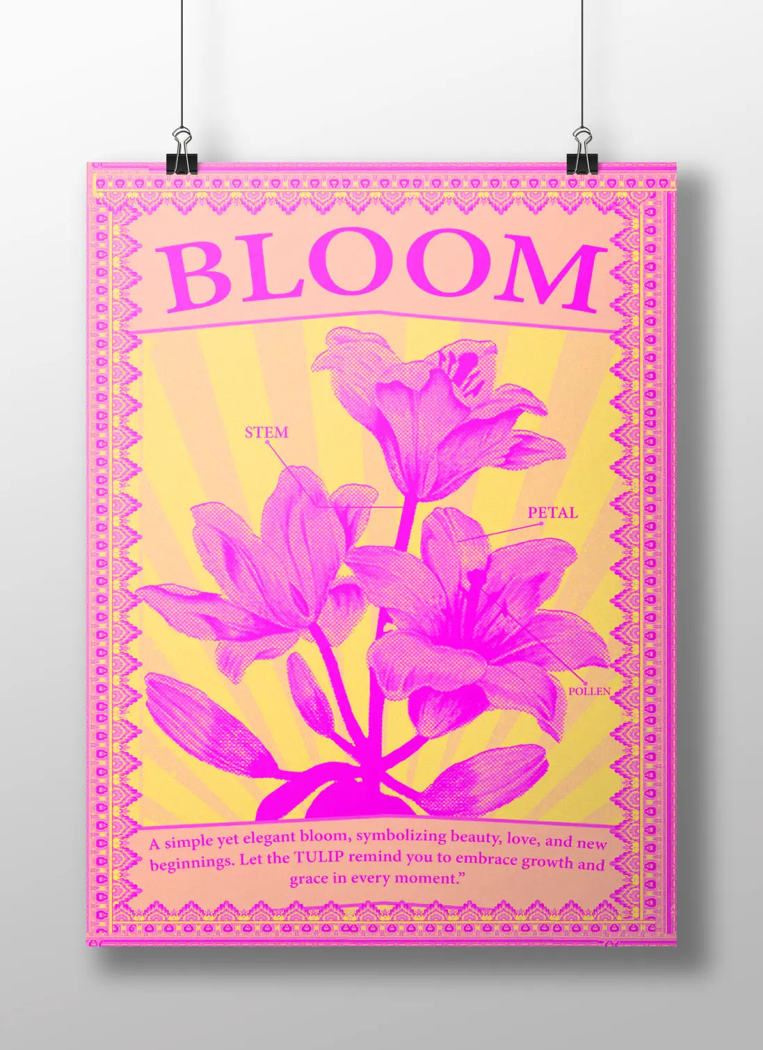 "BLOOM" - Vintage Botanical Tulip Art Print