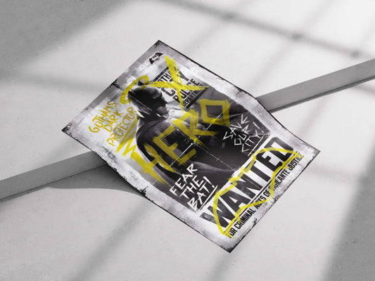 Batman "Wanted Hero" Gotham City Vigilante Art Print - Dark Protector DCEU Poster