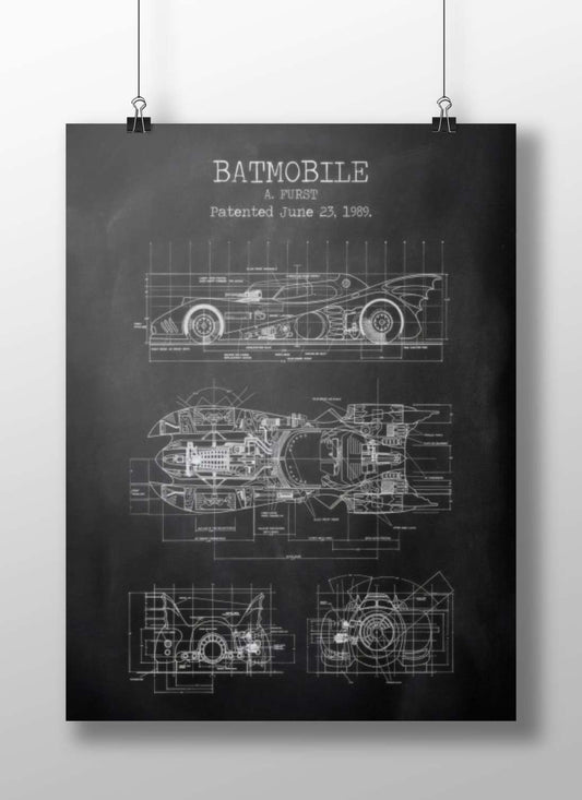 Batman'S Bane - Batmobile Blueprint Poster