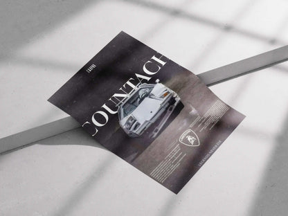 Lamborghini Countach Poster – Retro Supercar Wall Art | “Legends Never Die” Luxury Car Decor