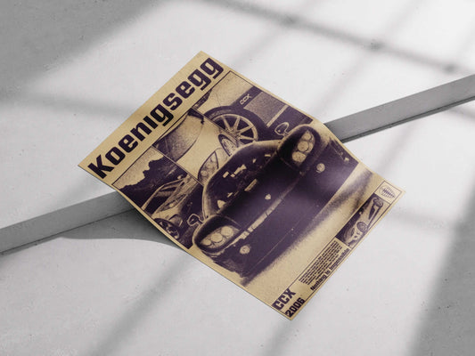 Koenigsegg CCX Retro Poster – 2006 Supercar Print for Garage & Car Enthusiasts
