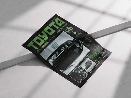 Toyota AE86 JDM Poster – Drift Car Art for Garage, Gamers & Car Enthusiasts