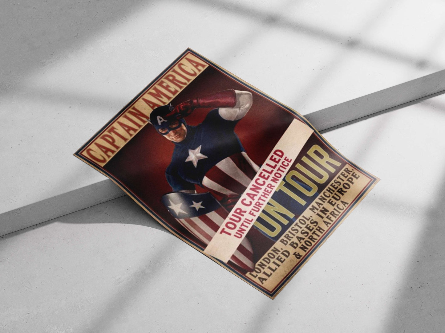 Captain America (Marvel franchise character) Main Subject: Captain America (Marvel franchise character) Matte poster print —