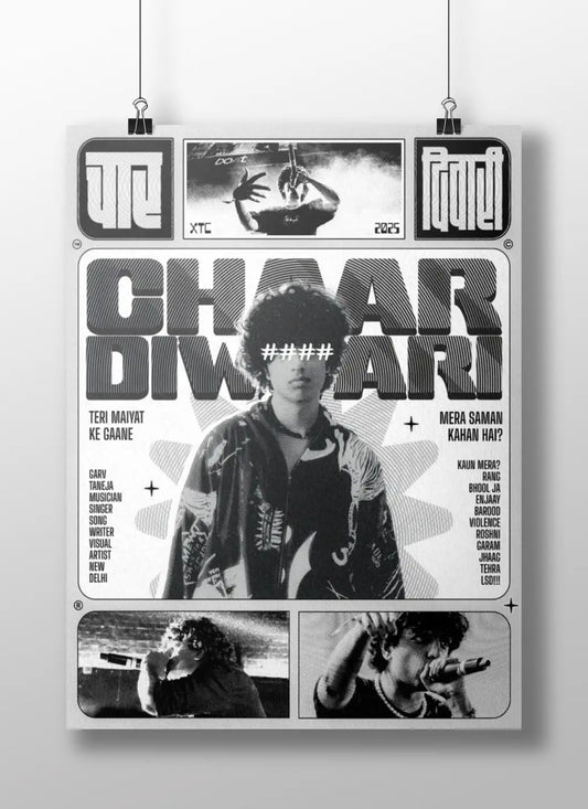 Chaar Diwaari Fan Poster Wall Art - Indian Hip-Hop Decor