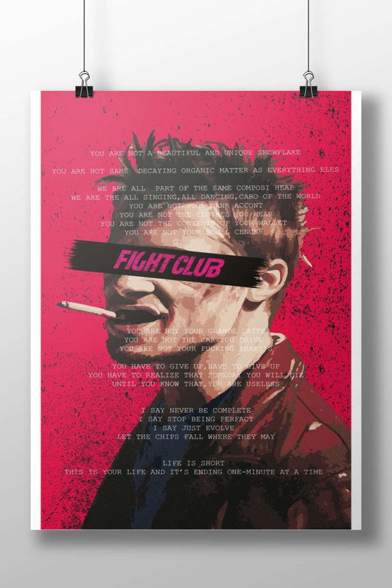Fight Club Main Subject: Fight Club Matte BoizzBoard rigid print — Hollywood wall art India | PosterBoizz