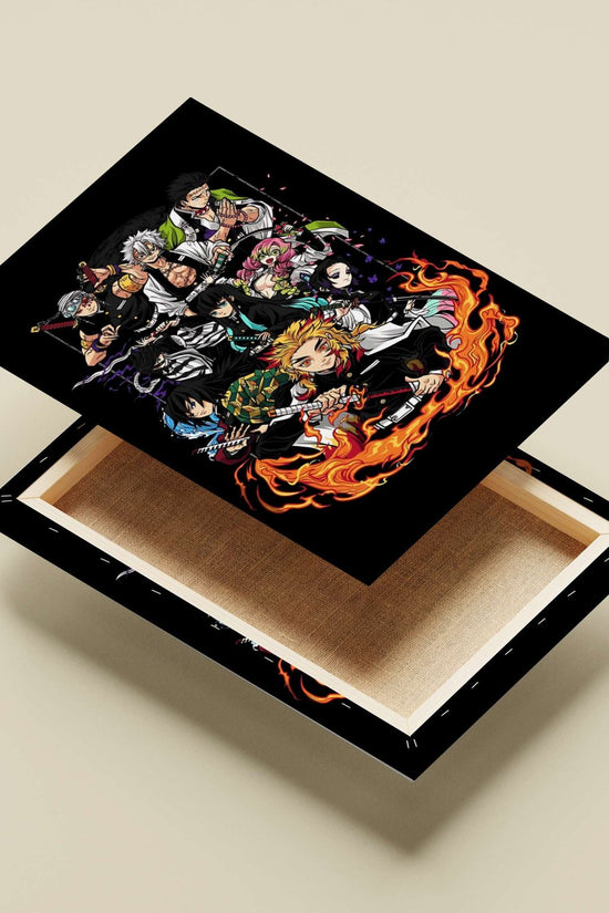 Characters from the Demon Slayer anime/manga franchise (including Tanjiro Kamado, Nezuko Kamado, and Hashira members)